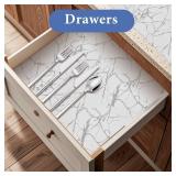 Drawer and Shelf Liner for Kitchen Cabinet: 12 in X 20 Ft Non Slip Waterproof Shelf Paper Non Adhesive Refrigerator Liners Silver Marble Easy Liners for Bathroom with Knife Tape Measure