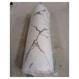 Drawer and Shelf Liner for Kitchen Cabinet: 12 in X 20 Ft Non Slip Waterproof Shelf Paper Non Adhesive Refrigerator Liners Silver Marble Easy Liners for Bathroom with Knife Tape Measure