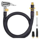 Upgraded Tire Inflator Hose Adapter w/360° Rotating End, 21