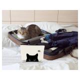 BARPERY Cute Cat Makeup Bag, Kitty Cosmetic Zipper Travel Toiletry Bag, Black Cat Gifts for Women & Teen Girls