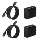 Super Fast Charger USB C, 2Pack PPS Type C Charging Block with 6FT USB-C Phone Cable for Samsung Galaxy S25 +/Ultra /S24 S23 S22 +/Ultra/ S21 S20/Tab S9, iPhone 17/16/15