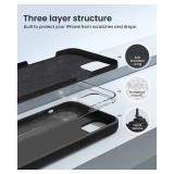 BUYDOT for iPhone 15 Case Liquid Silicone Slim Shockproof Protective Cover 6.1 Inch Anti-Scratch Drop Protection,Black