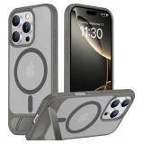 Temdan Magnetic Compatible with iPhone 16 Pro Max Case, [Built-in Invisible Kickstand][Compatible with MagSafe] [Military Grade Shockproof] Slim Translucent Matte Phone Case for iPhone 16 Pro Max 6.9"