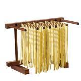Temoht Collapsible Pasta Drying Rack, Spaghetti Dryer for Homemade Noodle, Natural Wooden Noodle Holder with 8 Suspension Rods, Easy Kitchen Storeage and Clean