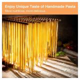 Temoht Collapsible Pasta Drying Rack, Spaghetti Dryer for Homemade Noodle, Natural Wooden Noodle Holder with 8 Suspension Rods, Easy Kitchen Storeage and Clean