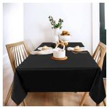 sancua 2 Pack Black Tablecloth 60 x 120 Inch, Rectangle 8 Feet Table Cloth - Stain and Wrinkle Resistant Washable Polyester Table Cover for Dining Tables, Buffet Parties and Camping
