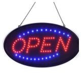 KEBE LED Open Sign, 19"x10" Bright High Visibility Advertisement Board Electric Display Sign Flashing Light for Business Walls Window Bar Shop Hotel, Two Modes