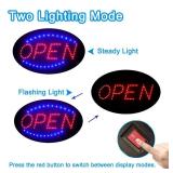 KEBE LED Open Sign, 19"x10" Bright High Visibility Advertisement Board Electric Display Sign Flashing Light for Business Walls Window Bar Shop Hotel, Two Modes