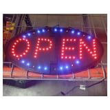 KEBE LED Open Sign, 19"x10" Bright High Visibility Advertisement Board Electric Display Sign Flashing Light for Business Walls Window Bar Shop Hotel, Two Modes