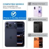 for iPhone-17-Pro-Max Case, with Belt Clip Holster & Slide Camera Cover & 360°Rotatable Ring Kickstand Military Grade Heavy Duty Protection Shockproof Case for iPhone 17 ProMax 2025 - Black