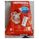 Huggies Size Newborn Diapers, Little Snugglers Baby Diapers, Size Newborn (up to 10 lbs), 31 Count, Packaging May Vary
