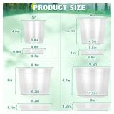 RAOOKIF 10/8/6/5 Inch Nursery Pots with Saucers, 12 Pack Clear Nursery Pots with Drainage Hole for Indoor Outdoor, Plastic Clear Pots for Plants for Flowers, Succulents, Small Herbs