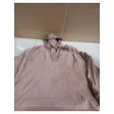 Dokotoo Women V Neck Button Up Hoodies 2024 Winter Long Sleeve Tops Sweatshirts Oversized Sweatshirt for Ladies Brown Large