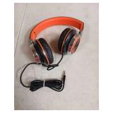 AILIHEN Kids Headphones, Headphones Wired with Microphone and Volume Control Folding Stereo Corded On-Ear 3.5mm Headset for Boys Girl Cellphones Tablets Chromebook Laptop Computer (Black/Orange)