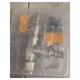 BesNPT Nickel Plated Brass 3 Way Shut Off Gas Valve 3/8" Hose Barb Fitting T Shaped Ball Valve,Split Design 2 Switch Valve for Fuel Air