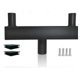 Bullhorn Light Bracket with 2 Tenon Adapters 2-3/8,180 Degree Double Bull Horn Mounting Arm for Round Pole, Heavy Duty Low Profile Bullhorn for Led Parking Lot Lighting, Shoebox Lights (Black)