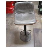 Gray  Bar Stool with Metal Base