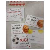 Motiskyy 30pk Kids Valentines Cards with Envelopes and Heart Stickers Sports Ball