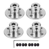 Flange Coupling Connector, Rigid Guide Model Coupler Accessory, Shaft Axis Fittings for DIY RC Model Motors 4 pcs 5 mm