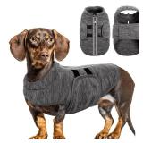 Queenmore Small Dog Sweaters, Soft Fleece Vest Pullover Dog Jacket with Leash Hole, Warm Winter Dogs Clothes Cold Weather Doggy Dachshund Sweater for Small Dogs Cats Boy or Girl (Cationic Gray, XS)
