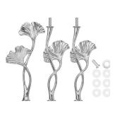 uxcell 3 Tiers Cake Tray Stand Handle Metal Cake Stands Holder Cupcake Dessert Plate Hardware Fitting Holder Rod Stand Handle for Wedding Party Festival Cake Plate, Silver (Flower)
