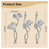 uxcell 3 Tiers Cake Tray Stand Handle Metal Cake Stands Holder Cupcake Dessert Plate Hardware Fitting Holder Rod Stand Handle for Wedding Party Festival Cake Plate, Silver (Flower)