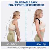 Sundpik 2PCS Posture Corrector for Women and Men, Adjustable Upper Back Brace, Spine Support Straightener, Neck, Shoulder, Back and Lumbar Pain Relief, Comfortable & Breathable