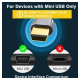 AGVEE 2 Pack 3.3ft Mini USB Cable, Braided Durable USB-A to Mini-B Charger Charging Cord for TI-84, Garmin GPS, Go-Pro Hero 4 3 2 HD, PS3 Controller, Canon Camera, Blue Yeti Microphone, Dark Gray