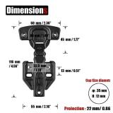 JQK Cabinet Hinges Black, 100 Degree Soft Closing Insert Door Hinge for Frameless Cabinet with Door Bumper, Stainless Steel Matte Black Finish, 4 Pack, CH102-PB-P4