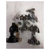 JQK Cabinet Hinges Black, 100 Degree Soft Closing Insert Door Hinge for Frameless Cabinet with Door Bumper, Stainless Steel Matte Black Finish, 4 Pack, CH102-PB-P4