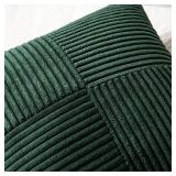 MIULEE Army Green Decorative Throw Pillow Covers 20x20 Inch for Couch Bed Sofa Pack of 2 Boho Farmhouse Throw Pillows Soft Cross Corduroy Patchwork Textured Cushion Cases