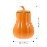 Kichvoe Ceramic Pumpkin Jar with Airtight Lid Mini Spice Container for Tea Storage Kitchen Ceramic Canister for Halloween Thanksgiving Autumn Party