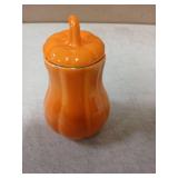 Kichvoe Ceramic Pumpkin Jar with Airtight Lid Mini Spice Container for Tea Storage Kitchen Ceramic Canister for Halloween Thanksgiving Autumn Party