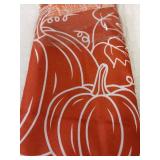 Romanstile Fall Rectangle Tablecloth 60 x 102 Inch, Thanksgiving Autumn Harvest Pumpkin Table Cloth, Stain Resistant Washable Table Cover for Dining, Party, Holiday Decor - Orange and Beige