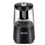 JARLINK Electric Pencil Sharpener, Heavy-Duty Helical Blade to Fast Sharpen, Auto Stop for No.2/Colored Pencils(6-8mm), AC Adapter/Battery Operated in School Classroom/Office/Home (Black)
