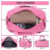 14 inch Small Gym Bag for Women & Men, Mini Duffel Bag for Travel Sports Lightweight Carry On Bag (Rose)