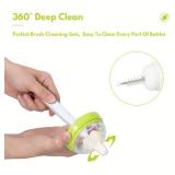 Carebabymore 8 Pcs Sponge Nipple Bottle Brushes, Baby Bottle Brush with 3 Pcs Nipple Cleaner, 3 Pcs Replacement Heads and 2 Pcs Straw Brushes, White