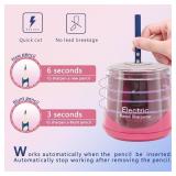 Electric Pencil Sharpener, Battery (Not lncluded) or USB Powered Small Portable for NO2 Pencils, Automatic for Home and Office (Pink)