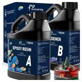 Honcaring Epoxy Resin 2 Gal Kit, Crystal Clear Epoxy Resin Kit, Less Bubble & Low Odor Resin Epoxy for Casting, Jewelry Making, Art Resin (1 Gallon), Retail $60