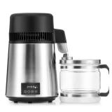 CO-Z 1.1 Gallon Water Distiller, 4L Countertop Distilled Water Machine with Timer Reservation and Glass Pot, 750W 304 Stainless Steel Distilled Water Maker for Home Office Drinking Water Purification,