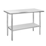 Hally Stainless Steel Table for Prep & Work 24 x 48 Inches, NSF Commercial Heavy Duty Table with Undershelf and Galvanized Legs for Restaurant, Home and Hotel, Retail $180