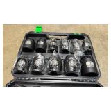 TecoTek 1/2inch Drive Deep 6 Point Impact Socket Set, 11 Piece Standard SAE Spindle Axle Nut Impact Socket Set, Cr-Mo, 1 and 3/8 Inch to 2 Inch Size Retail $99.99