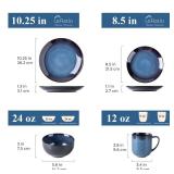 LERATIO Ceramic Dinnerware Sets for 4,16-Piece Reactive Glaze Plates and Bowls Set with Mugs,Highly Chip and Crack Resistant | Dishwasher,Microwave & Oven Safe Dishes set-Blue Retail $95