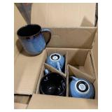 LERATIO Ceramic Dinnerware Sets for 4,16-Piece Reactive Glaze Plates and Bowls Set with Mugs,Highly Chip and Crack Resistant | Dishwasher,Microwave & Oven Safe Dishes set-Blue Retail $95