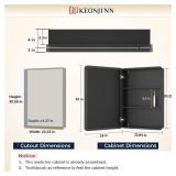 Keonjinn 24 x 32 Inch Black Recessed Medicine Cabinets, Bathroom Mirrored Medicine Cabinet, Black Stainless Steel Framed, Adjustable Shelves, in Wall or Surface Mount, Sturdy & Heavy, Farmhouse, Appea