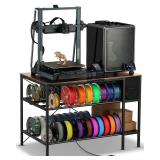 3D Printer Table with Filaments Storage 3D Printer Stand Filament Storage Rack Heavy Duty 3D Printer Desk with Drawer Brown Retail $169.88 FACTORY SEALED