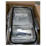 Electric Chafing Dish Buffet Server Set, Stainless Steel Full Size & Half-Size &Three-Section Food Pan with Temp Control, Roll Top Stainless Steel Food Warmers for Catering Buffet (A-01), Appears New,