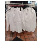 APPEARS NEW - Superior Style White Kitchen Jacket (Size 34/Small) 2 Pack