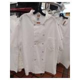 APPEARS NEW - Chef Designs Professional White Double-Breasted Chef Coat (Size XL)