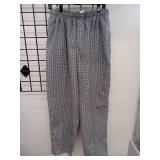 APPEARS NEW - Black and White Houndstooth Chef Pants (Size Large/4 Pack)